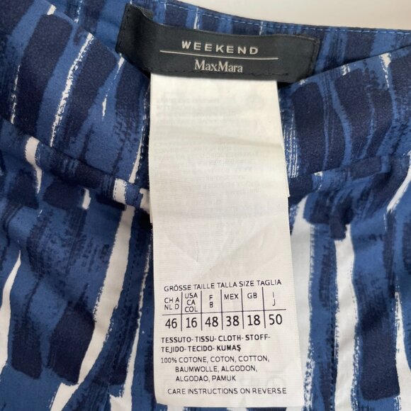 Max Mara Weekend A-Line Cotton Skirt – Blue & Yellow - Picture 2 of 2